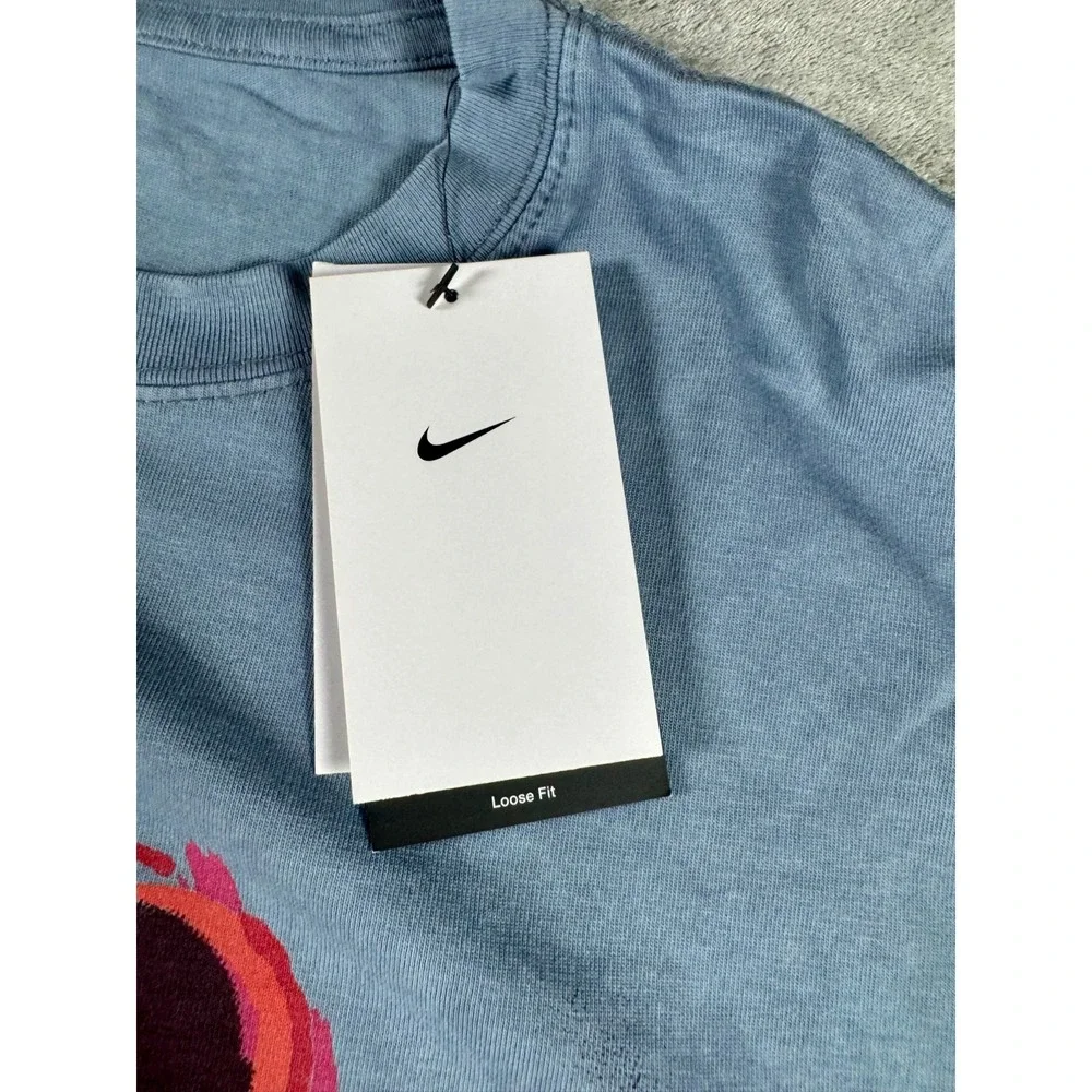 Nike Basketball Graphic Tee Blue Mens Size XL HV1697-065 Loose Fit
